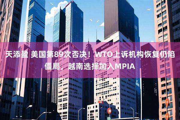 天添盈 美国第89次否决！WTO上诉机构恢复仍陷僵局，越南选择加入MPIA